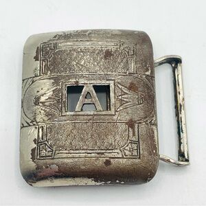 Vintage Giant Grip Silver-Plated (Super Plate) Belt Buckle – Monogram A